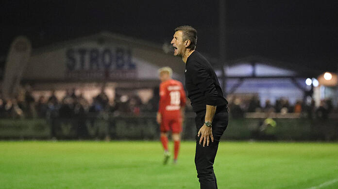 Immer ganz und gar dabei: 1860-Trainer Michael Köllner beim Toto-Pokal-Viertelfinalspiel der Löwen in Buchbach.