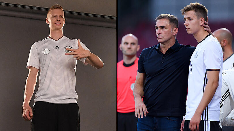 Aussortiert: Timo Baumgartl und Waldemar Anton (rechts, neben U21-Bundestrainer Stefan Kuntz).