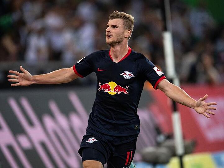Leipzigs Timo Werner jubelt. Foto: Marius Becker/Archivbild
