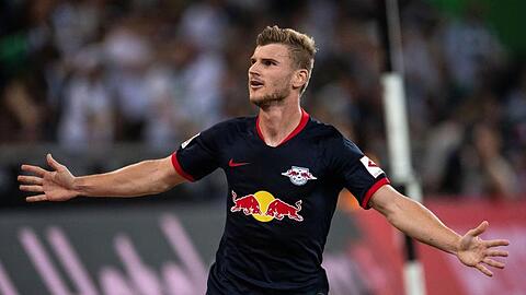 Leipzigs Timo Werner jubelt. Foto: Marius Becker/Archivbild