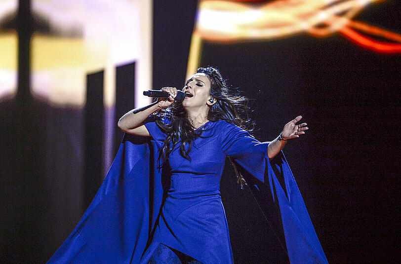 Eine Bühnen-Show voller Emotionen: Jamala während ihres Auftritts beim ESC 2016 in Stockholm.