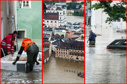 Hochwasser in Passau: In der Nacht zum Montag hat sich die Lage nochmal zugespitzt. Die Bilder der Katastrophe.