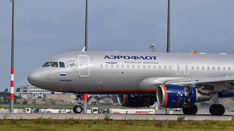 Ein Passagierflugzeug der russischen Luftfahrtlinie Aeroflot.