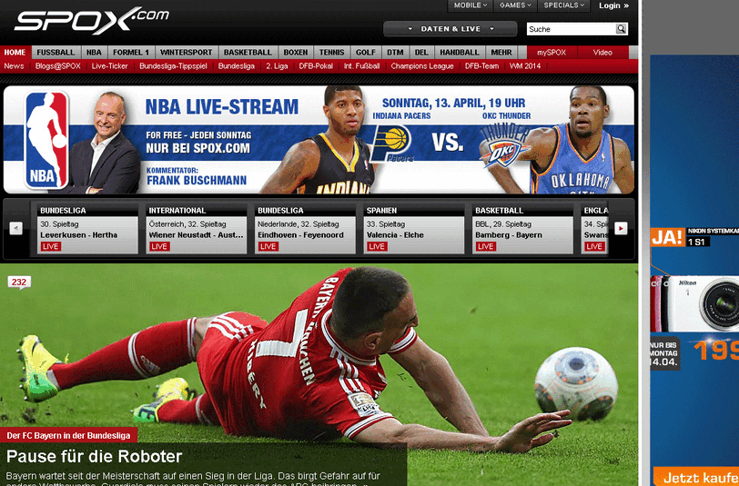 spox.com sah die "Roboter" Pause machen.
