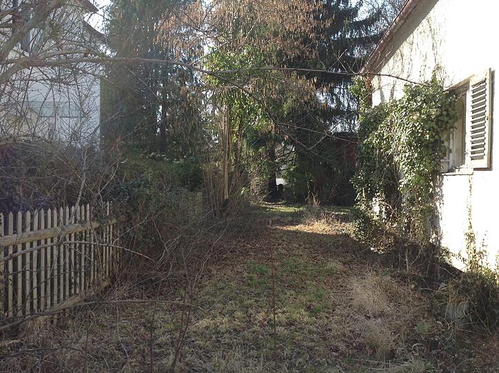 Teilweise kann man noch erahnen, dass die Grundstücke auch mal kleine Gärten hatten.