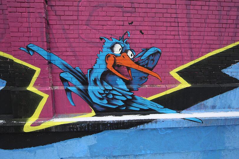 Die "Blue Birds" - jeder Vogel steht für ein Crew-Mitglied