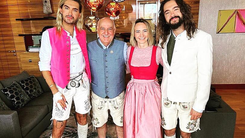 Bei Trachten Angermaier gab es für Bill und Tom Kaulitz das passende Wiesn-Outfit.