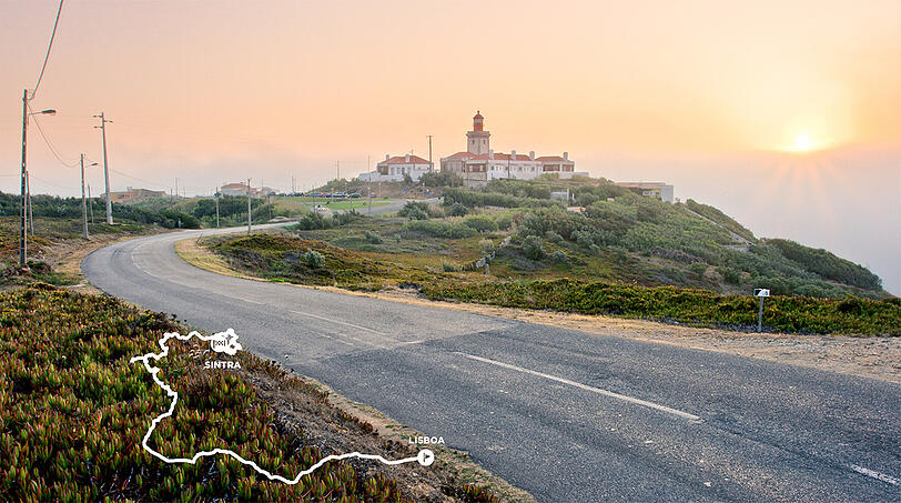 Platz 2: Die Küstenstraße von Sintra nach Lissabon in Portugal.