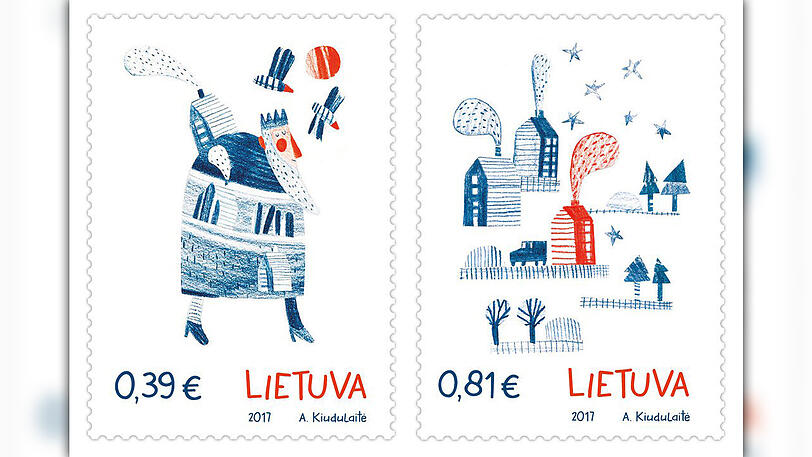 Briefmarken mit Lebkuchenduft kann man zu Weihnachten in Litauen versenden.