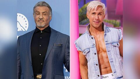 Ungewöhnliche Wahl: Sylvester Stallone (l.) kann sich "Barbie"-Star Ryan Gosling als Rambo vorstellen.