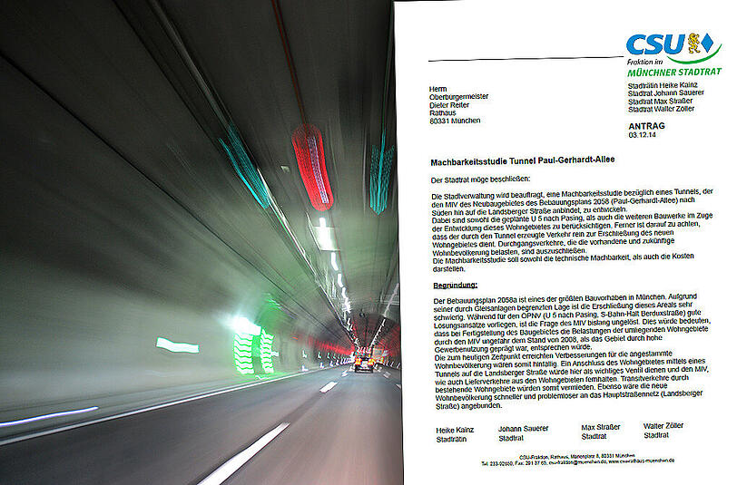 Die CSU-Fraktion fordert eine Machbarkeitsstudie über ein mögliches Tunnel im Münchner Westen.