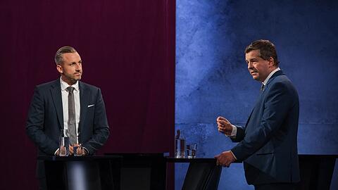 AfD-Spitzenkandidat Ulrich Siegmund und CDU-Spitzenkandidat Sven Schulze stehen sich noch bei mehreren Duellen gegen&uuml;ber. (Archivbild)