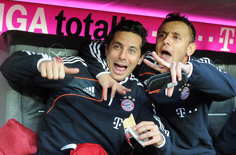 Sind in München gute Freunde geworden: Claudi Pizarro (l.) und Rafinha.