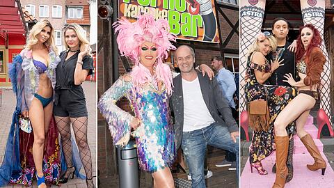 Viel Haut und gute Laune bei der Eröffnung von Olivia Jones' Porno Karaoke Bar auf St. Pauli.