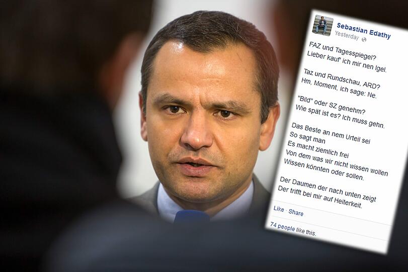 Auf Facebook lässt Sebastian Edathy seinem Ärger über die deutsche Medienlandschaft freien Lauf.