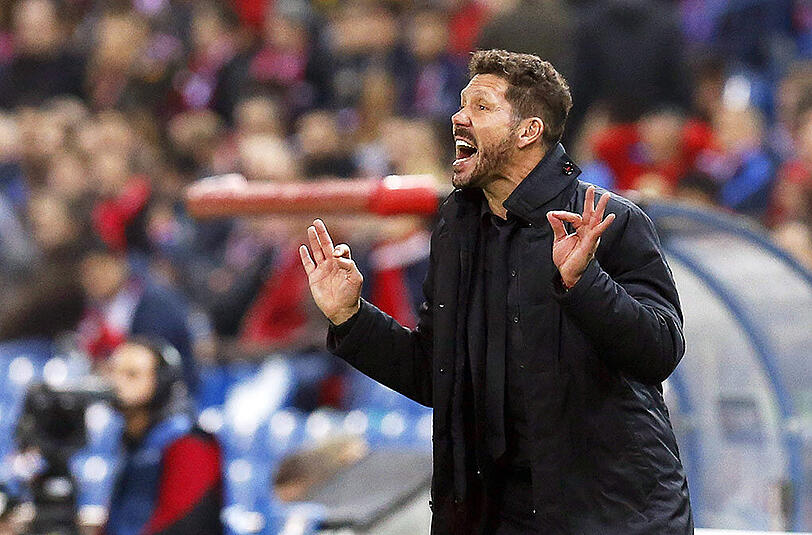 Trainer: Nicht immer schön anzusehen, aber äußerst effektiv: Diego Simeone ist Dirigent des Abwehrbollwerks der Rojiblancos von Atletico Madrid.