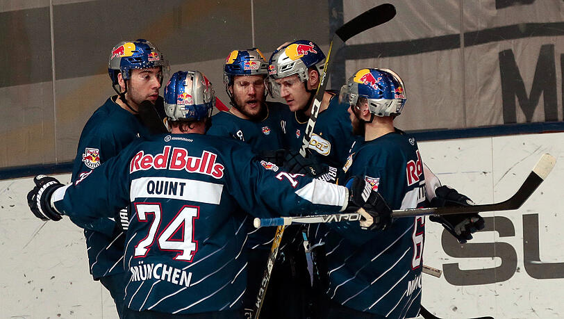 Die Spieler des EHC Red Bull München wollen bald wieder jubeln. Die Spieler des EHC Red Bull München wollen bald wieder jubeln.