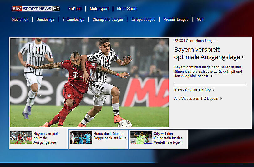 Pressestimmen zum 2:2 der Bayern in Turin