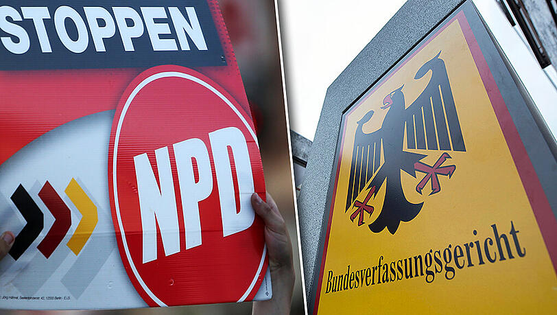 Das Bundesverfassungsgericht in Karlsruhe setzt sich ab März 2016 mit einem möglichen Verbot der rechtsextremen NPD auseinander. Das Bundesverfassungsgericht in Karlsruhe setzt sich ab März 2016 mit einem möglichen Verbot der rechtsextremen NPD auseinander.