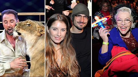 Tierisch gut drauf: Die VIPs im Circus Krone...