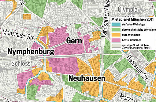 Zahlen Sie zu viel Miete? Klicken Sie durch die verschiedenen Viertel, und checken, in welcher Lage Sie wohnen.