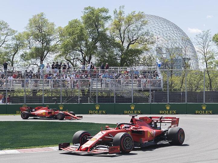 Auf den langen Geraden wollen die beiden Ferrari beim Qualifying in Kanada Zeit gut machen.