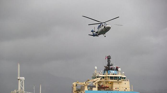 Das Schiff der niederländischen Gruppe "The Ocean Cleanup" ist während eines Zwischenstopps im Hafen von Vancouver zu sehen.