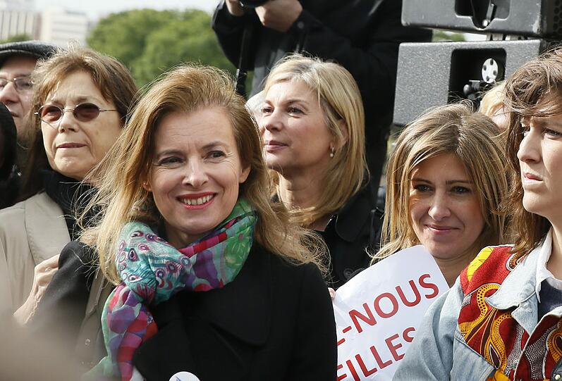 Zu den Demonstrantinnen für die entführten Mädchen gehörte auch Valérie Trierweiler, bis vor kurzem die Lebensgefährtin des franzöischen Staatspräsidenten Francois Hollande.