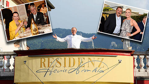 Er greift gern nach den Sternen: Star-Koch Heinz Winkler auf dem Balkon seiner Residenz im idyllischen Aschau. Prominente Gäste sind bei ihm keine Seltenheit.