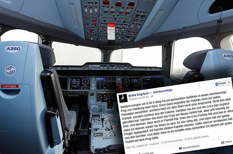 Ein Pilot hat auf einem Flug die Passagiere mit einer bewegenden Rede beruhigt. "Britta Englisch" hat darüber auf Facebook einen Beitrag geschrieben.