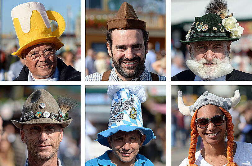 Kopfbedeckungen auf der Wiesn 2016 - von traditionell bis "what the fuck?"