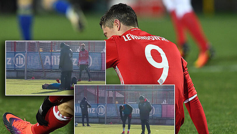 Robert Lewandowski musste das Training am Montagvormittag vorzeitig abbrechen. (Archivbild) Robert Lewandowski musste das Training am Montagvormittag vorzeitig abbrechen. (Archivbild)