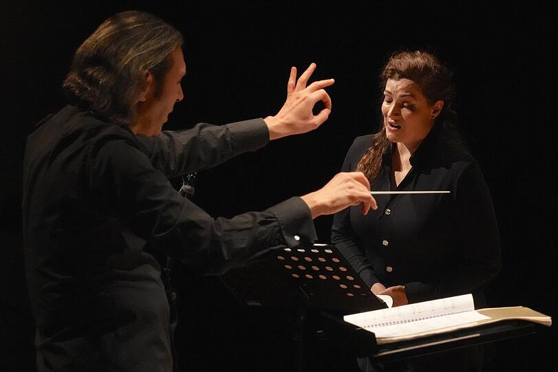 Vladimir Jurowksi und die Sopranistin Alexandra Lubchansky