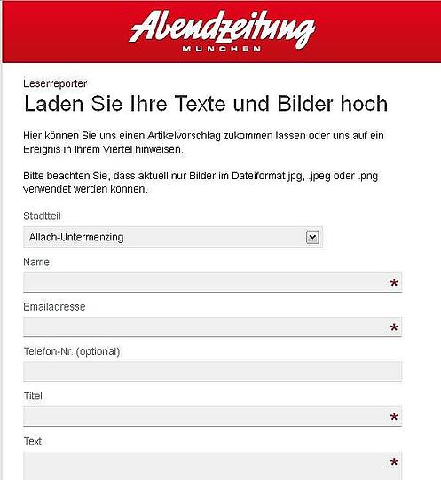 Schritt 2: Hier können Sie Fotos und Texte zu Ihrem Lieblings-Biergarten hochladen.
