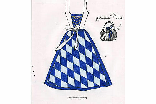 Weiß-blau gerautet: das Klassik-Design von Gabriele Bertl (58) aus Dachau.