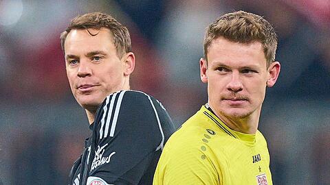 Ob aus den beiden nochmal Freunde werden? Alexander Nübel (r.) wird einmal beim FC Bayern und womöglich auch beim DFB auf Manuel Neuer nachfolgen. Foto: imago