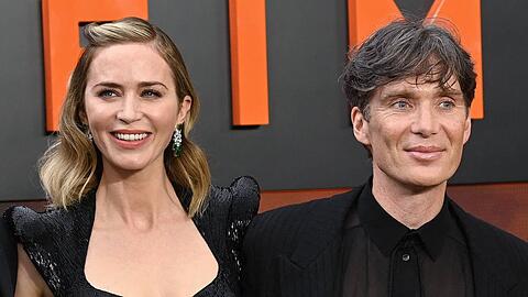 Emily Blunt und Cillian Murphy posierten bei der Premiere in London für die Fotografen. Kurz danach verließen sie die Feier, weil der Schauspielerstreik in Hollywood ausgerufen wurde.