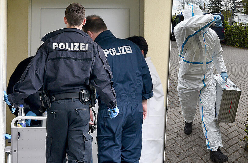 Bilder von der Wohnung des festgenommenen Pärchens - die Spurensicherung und Sprengstoffexperten untersuchen das Anwesen.