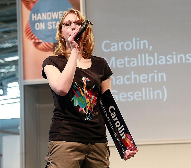 Carolin Ott (23), Metallblasinstrumentenmacherin.