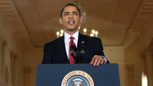 Ernst, vorsichtig und mit Teleprompter: Barack Obama bei seiner live übertragenen Pressekonferenz. Ernst, vorsichtig und mit Teleprompter: Barack Obama bei seiner live übertragenen Pressekonferenz.