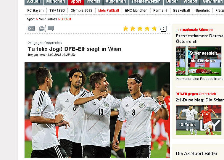 Deutschland gewinnt mit viel Glück gegen Österreich und kann sich bei Marco Arnautovic bedanken. Lesen sie hier die internationalen Pressestimmen.