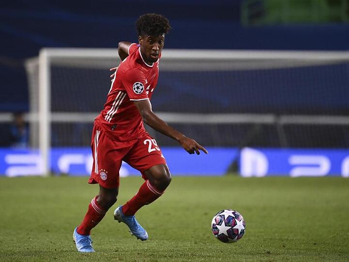 Bayerns Kingsley Coman kontrolliert den Ball. Foto: Franck Fife/pool AFP via AP/dpa