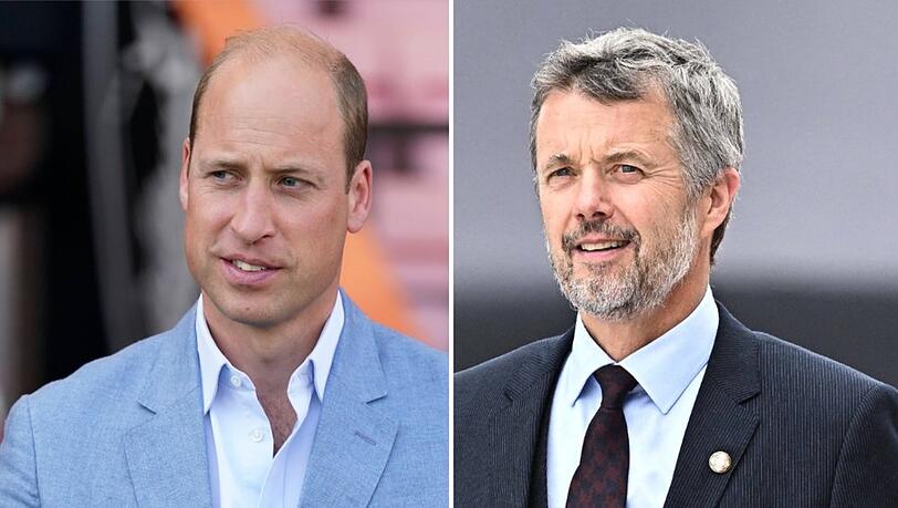 Prinz William und König Frederik (r.) werden ihre Fußball-Mannschaften beim EM-Spiel im Stadion anfeuern.