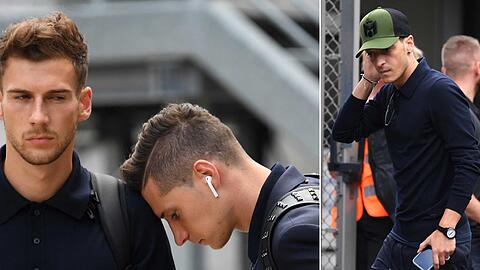 Niedergeschlagen: Die Nationalmannschaftspieler um Leon Goretzka, Julian Draxler und Mesut Özil.
