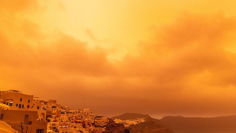 Der Saharastaub sorgt f&uuml;r ein apokalyptisches Bild.