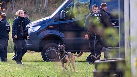 Leichenspürhund haben das Grundstück durchsucht.