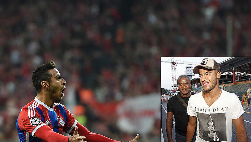 Eine Sportler-Familie (v.l.): Bayerns Thiago, Vater Mazinho und Barcas Rafinha. Eine Sportler-Familie (v.l.): Bayerns Thiago, Vater Mazinho und Barcas Rafinha.