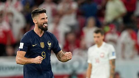 Frankreichs Olivier Giroud jubelt nach seiem Führungstreffer zum 1:0.