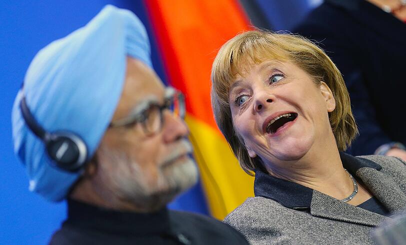 Angela Merkel und Indiens Premierminister Manmohan Singh im Kanzleramt