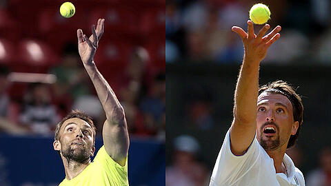 Kroatische Tennis-Asse: Ivo Karlovic (lins) und Goran Ivanisevic.
